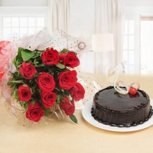 RED ROSES AND CAKE COMBO